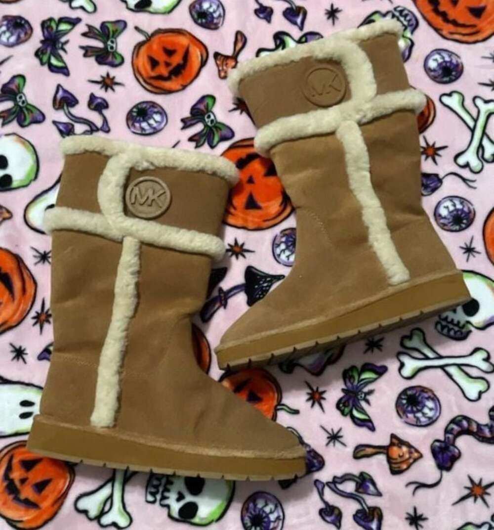 Michael Kors Women's Tall Suede Shearling Winter Boots in Brown